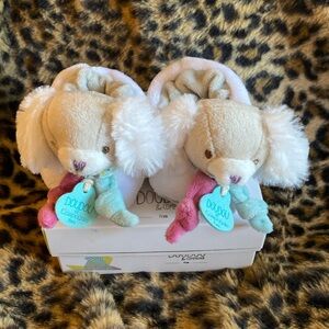 NIB 6/12 mos baby DouDou Paris puppy slippers